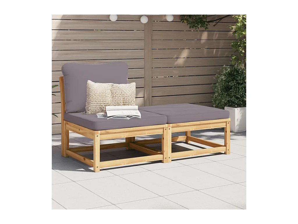 Salon de jardin 3 pcs avec coussins bois massif d'acacia FR66241