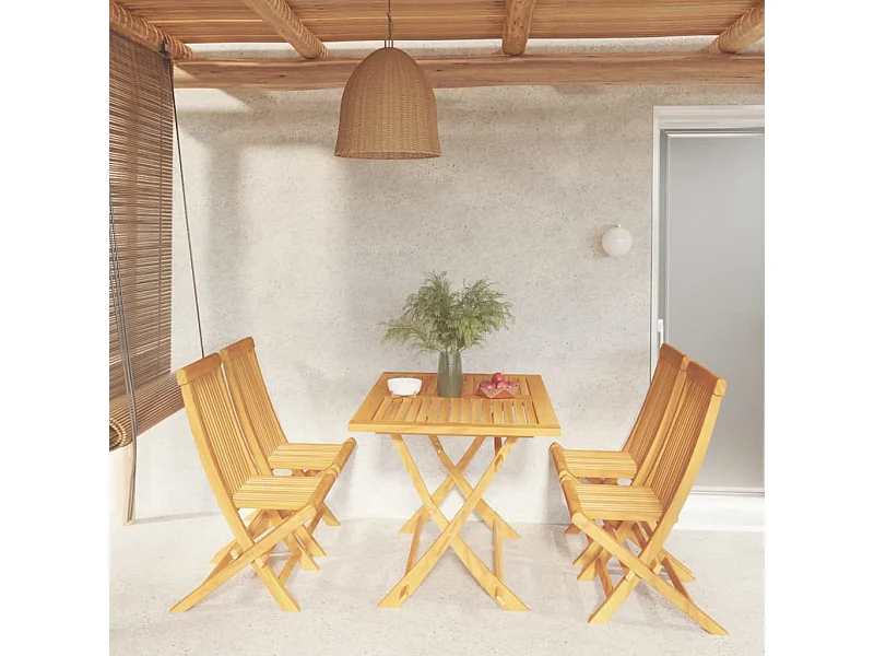 Salon de jardin 5 pcs Bois de teck massif FR77089