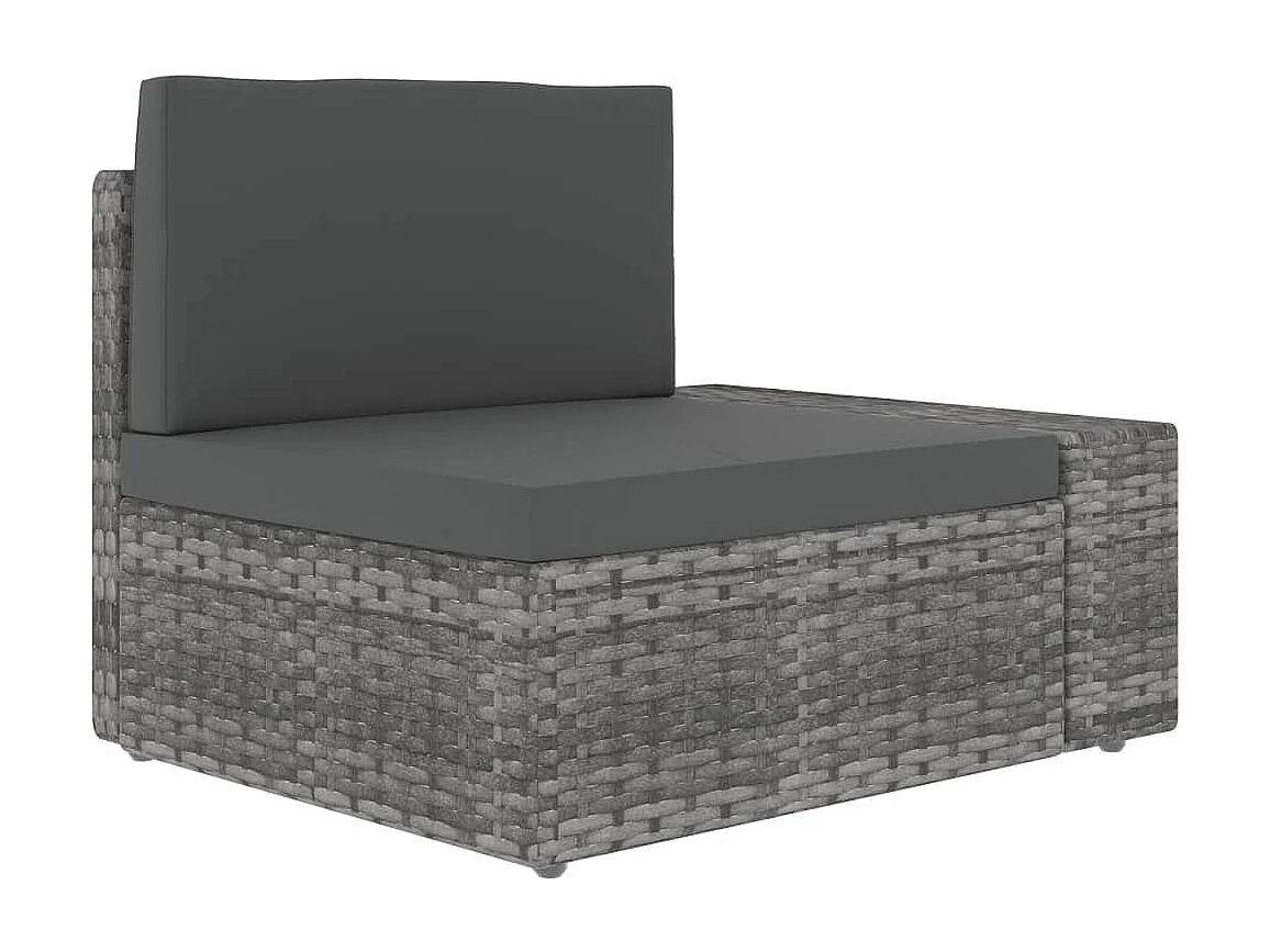 Salon de jardin 3 pcs Résine tressée Gris FR80940