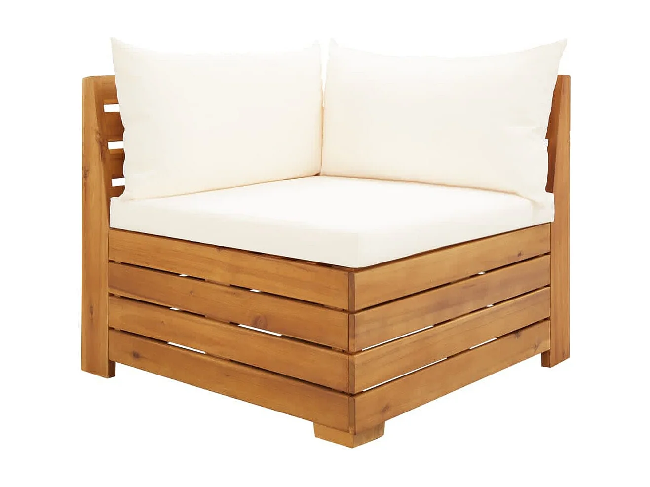 2 pcs conjunto lounge de jardim c/ almofadões acácia maciça PT933812