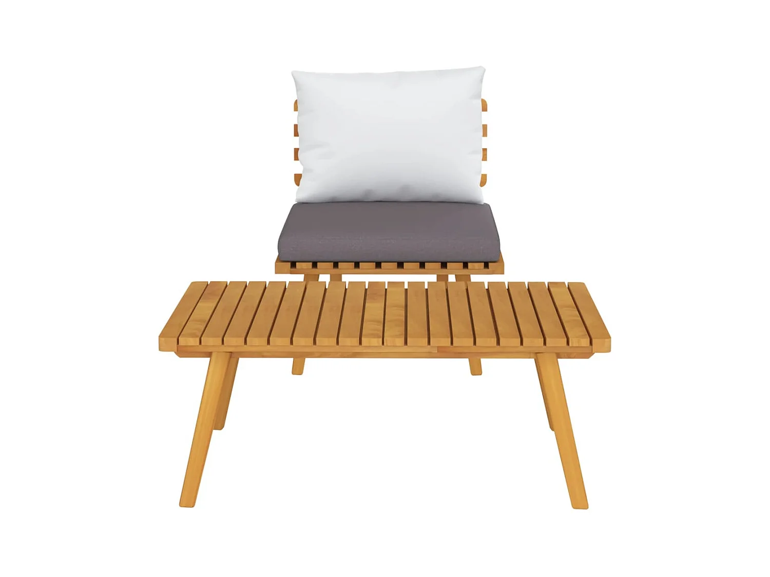 2 pcs conjunto lounge de jardim c/ almofadões acácia maciça PT591668