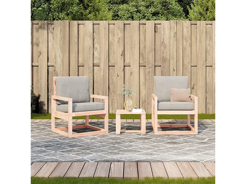 Salon de jardin 3 pcs bois massif douglas FR54790
