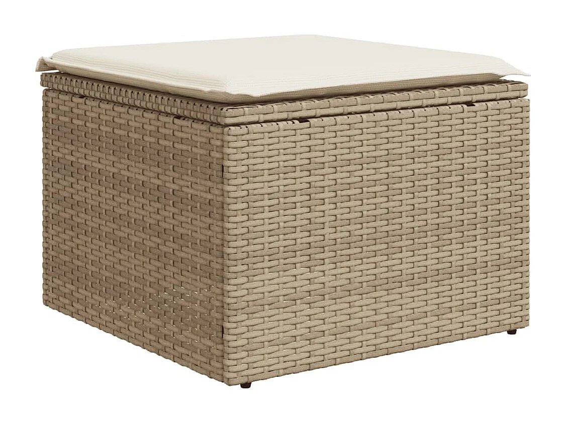 Salon de jardin avec coussins 4 pcs beige résine tressée FR86256