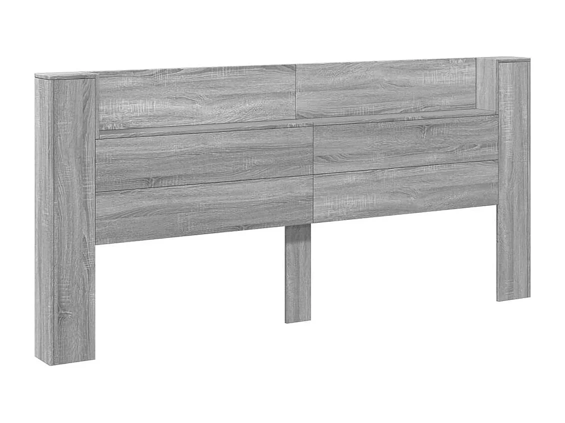 Cabecero de cama con luz LED gris Sonoma 220x16,5x103,5 cm ES693100