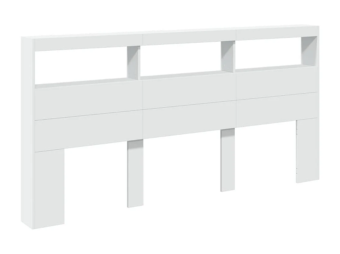 Cabecero de cama con luz LED blanco 200x17x102 cm ES390265