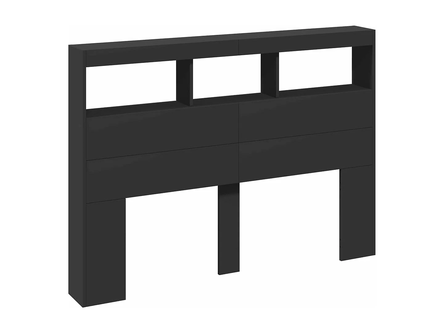 Armoire tête de lit avec LED noir 140x17x102 cm FR13021