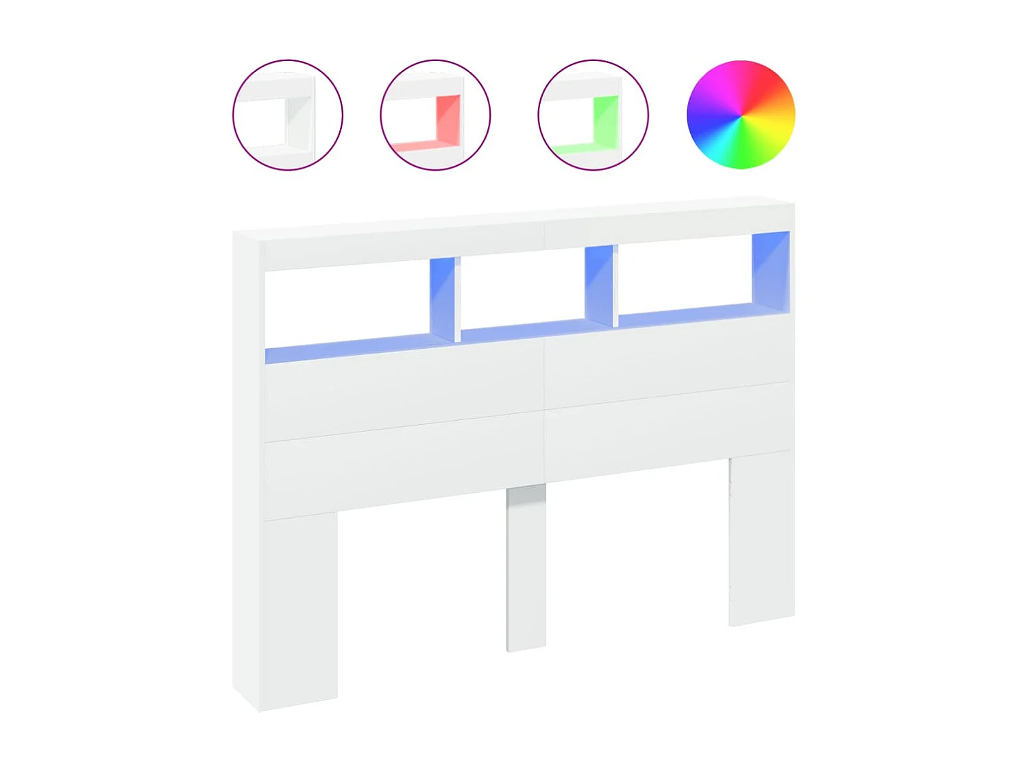 Armoire tête de lit avec LED blanc 140x17x102 cm FR64367