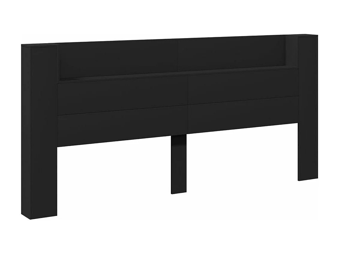 Armoire tête de lit avec LED noir 220x16,5x103,5 cm FR45457