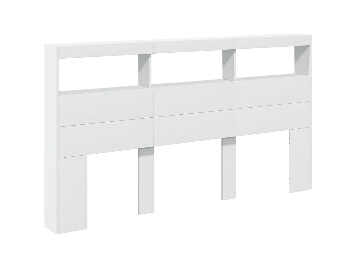 Hoofdbordkast met LED-verlichting 180x17x102 cm wit BE908726