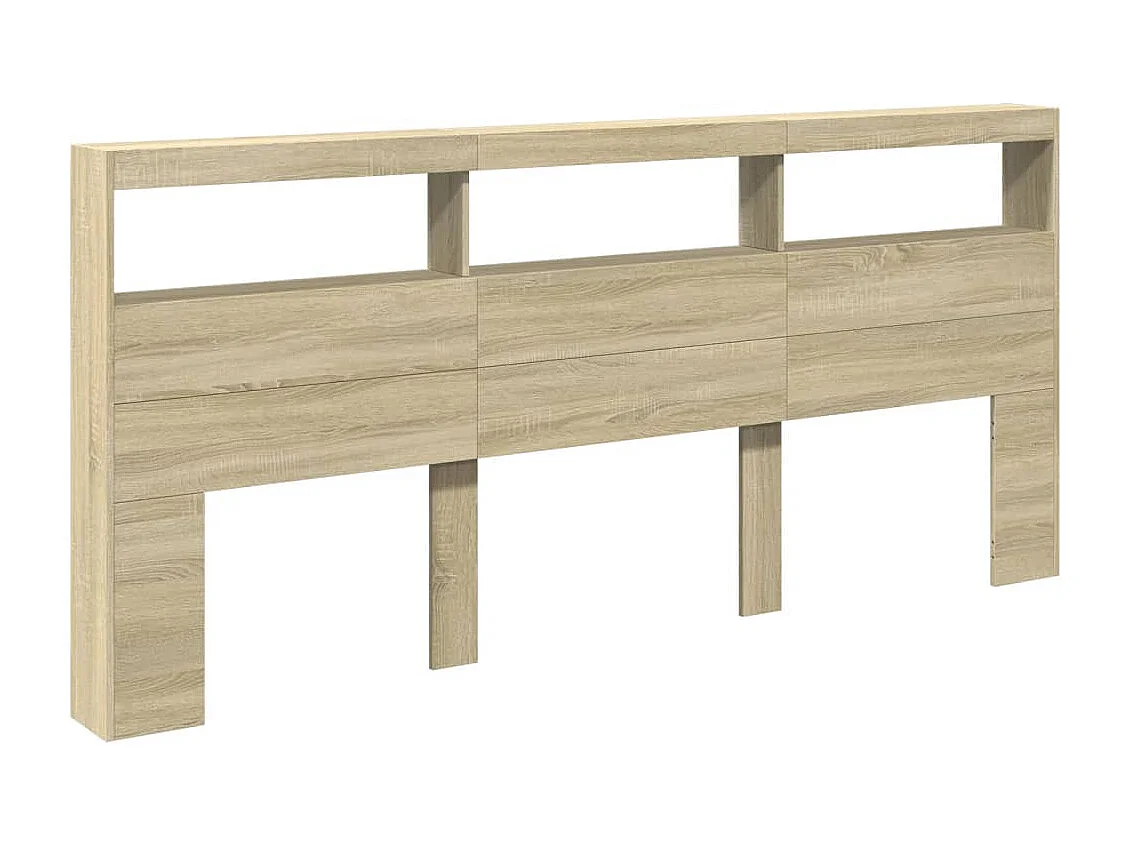 Armoire tête de lit avec LED chêne sonoma 220x17x102 cm FR33939