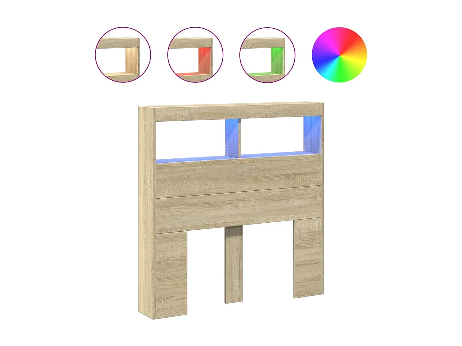 Armoire tête de lit avec LED chêne sonoma 100x17x102 cm FR12365