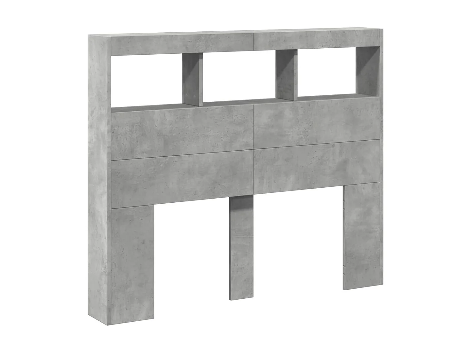 Armoire tête de lit avec LED gris béton 120x17x102 cm FR42789