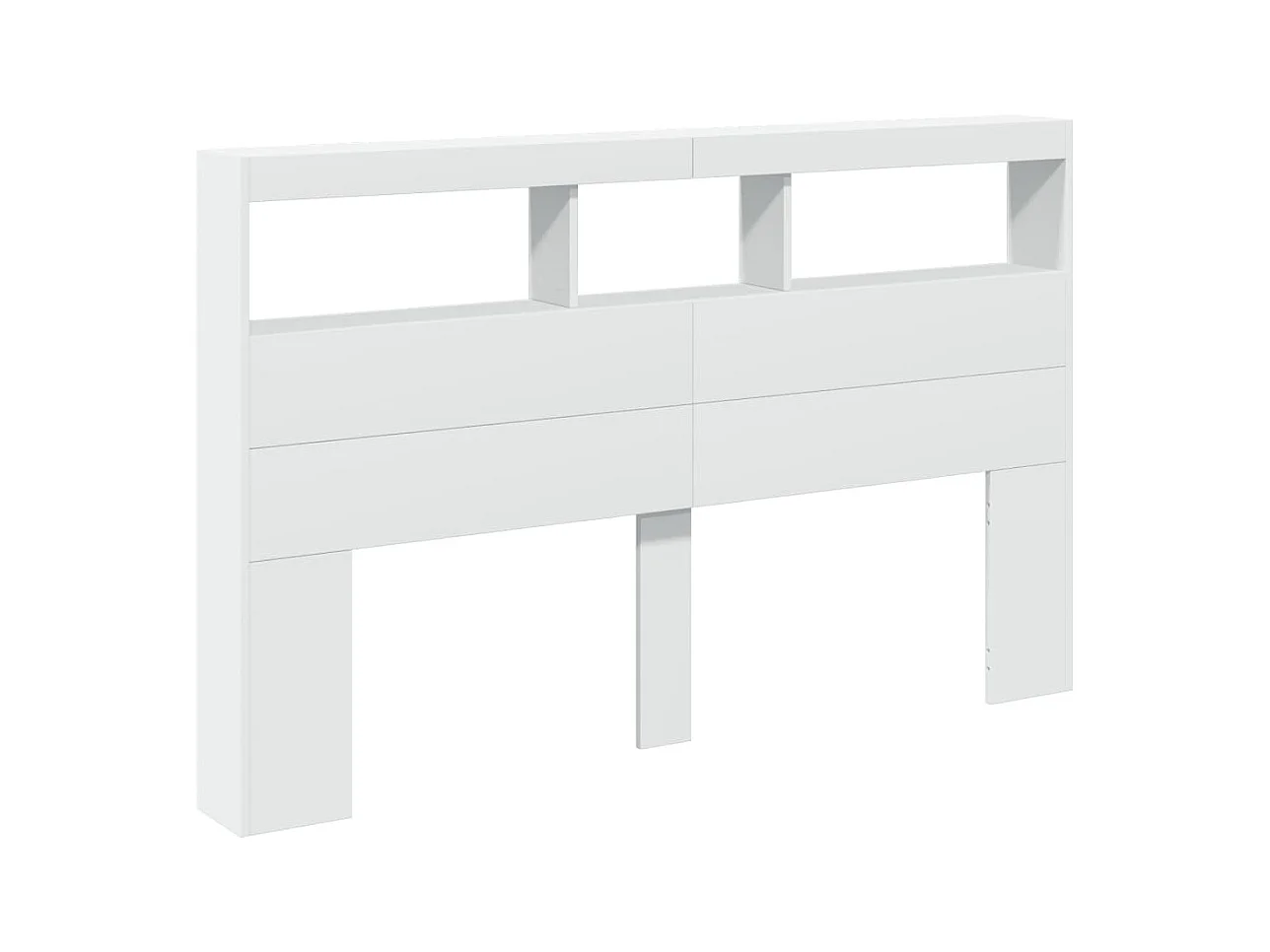 Hoofdbordkast met LED-verlichting 160x17x102 cm wit BE234753