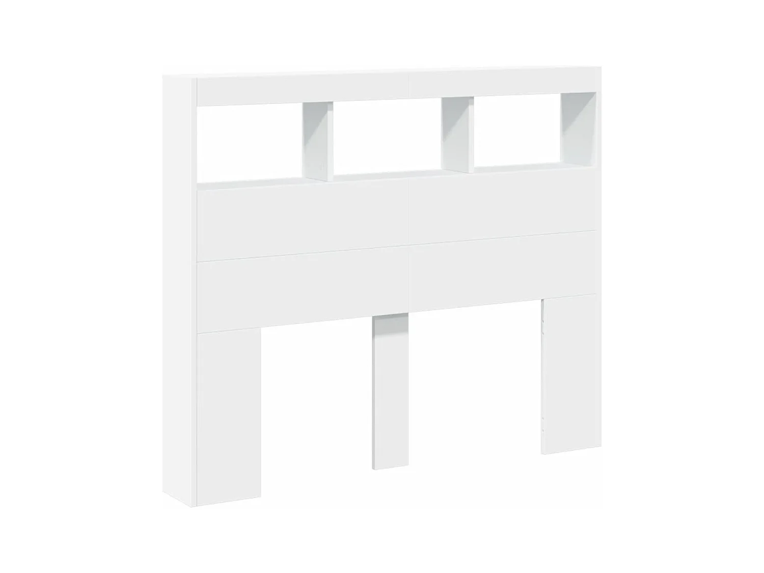 Hoofdbordkast met LED-verlichting 120x17x102 cm wit BE548088