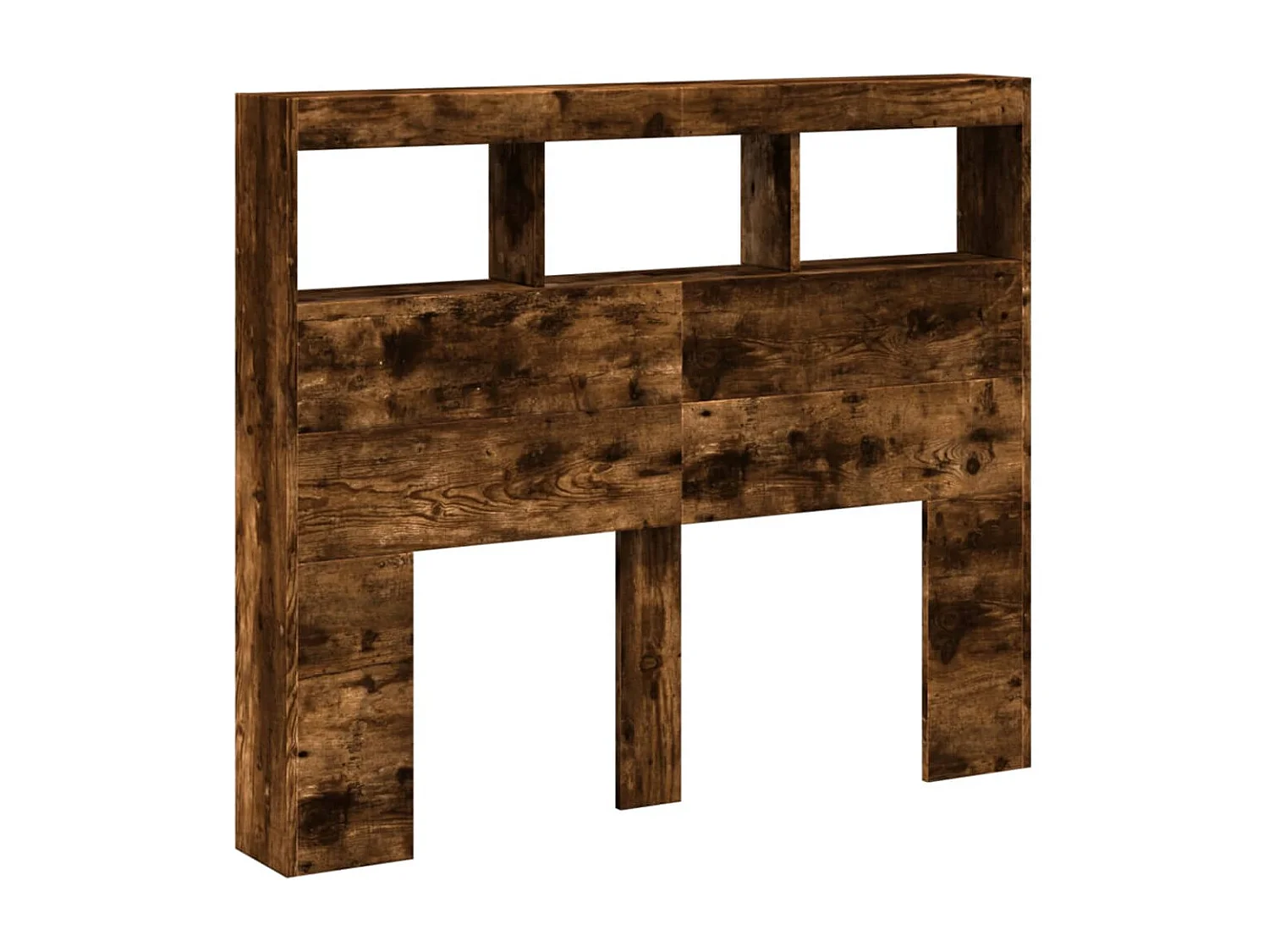 Armoire tête de lit avec LED chêne fumé 120x17x102 cm FR15952