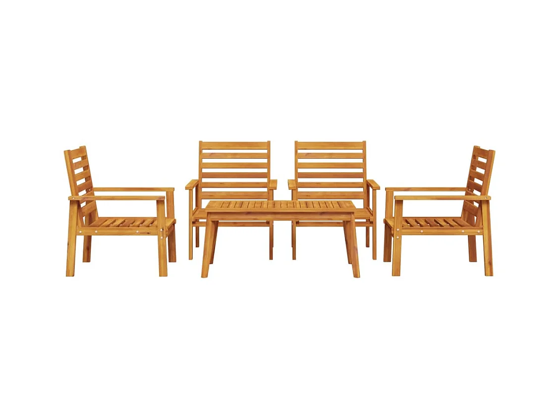 Salon de jardin 5 pcs bois d'acacia solide FR38247