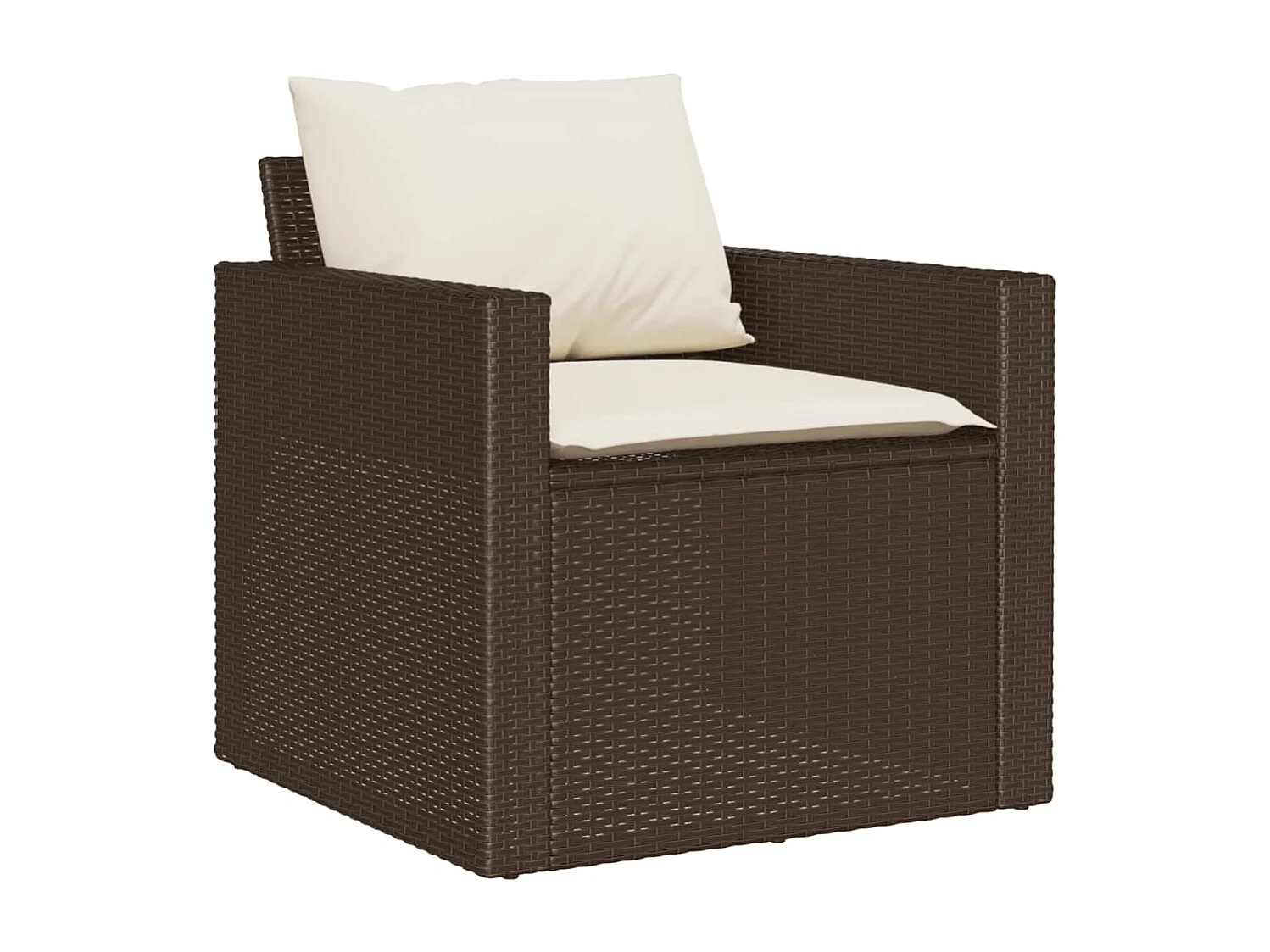 Salon de jardin 4 pcs avec coussins marron résine tressée FR66305