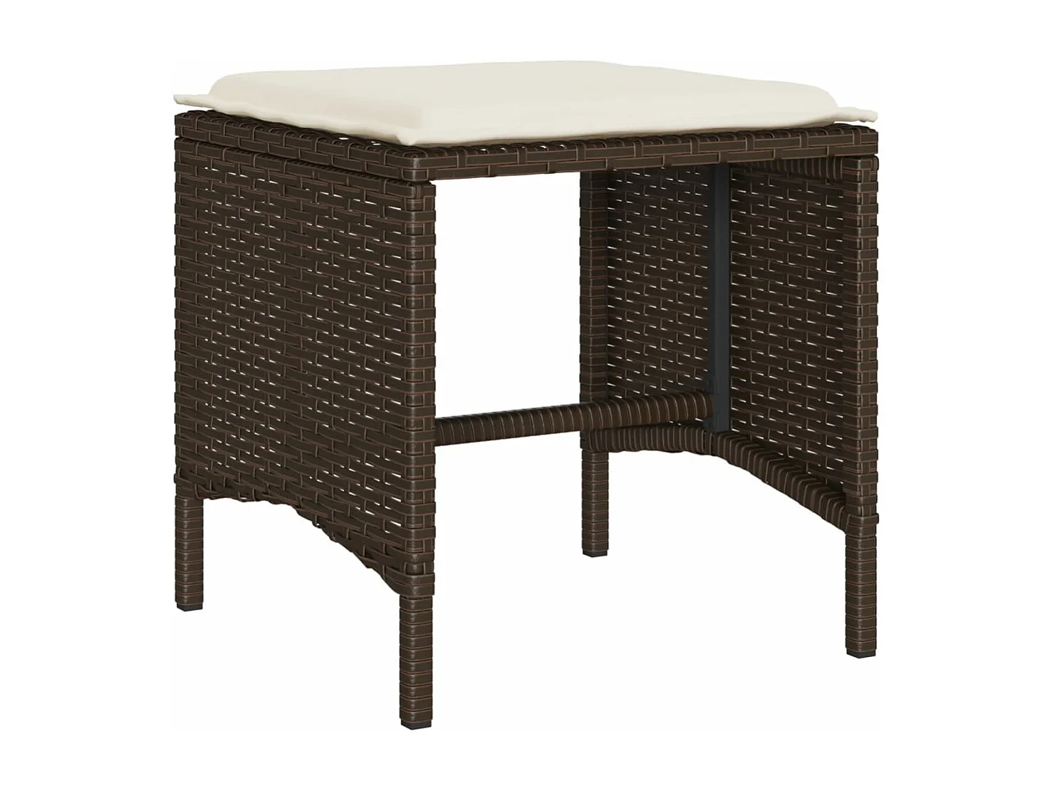 Salon de jardin 4 pcs avec coussins marron résine tressée FR66305