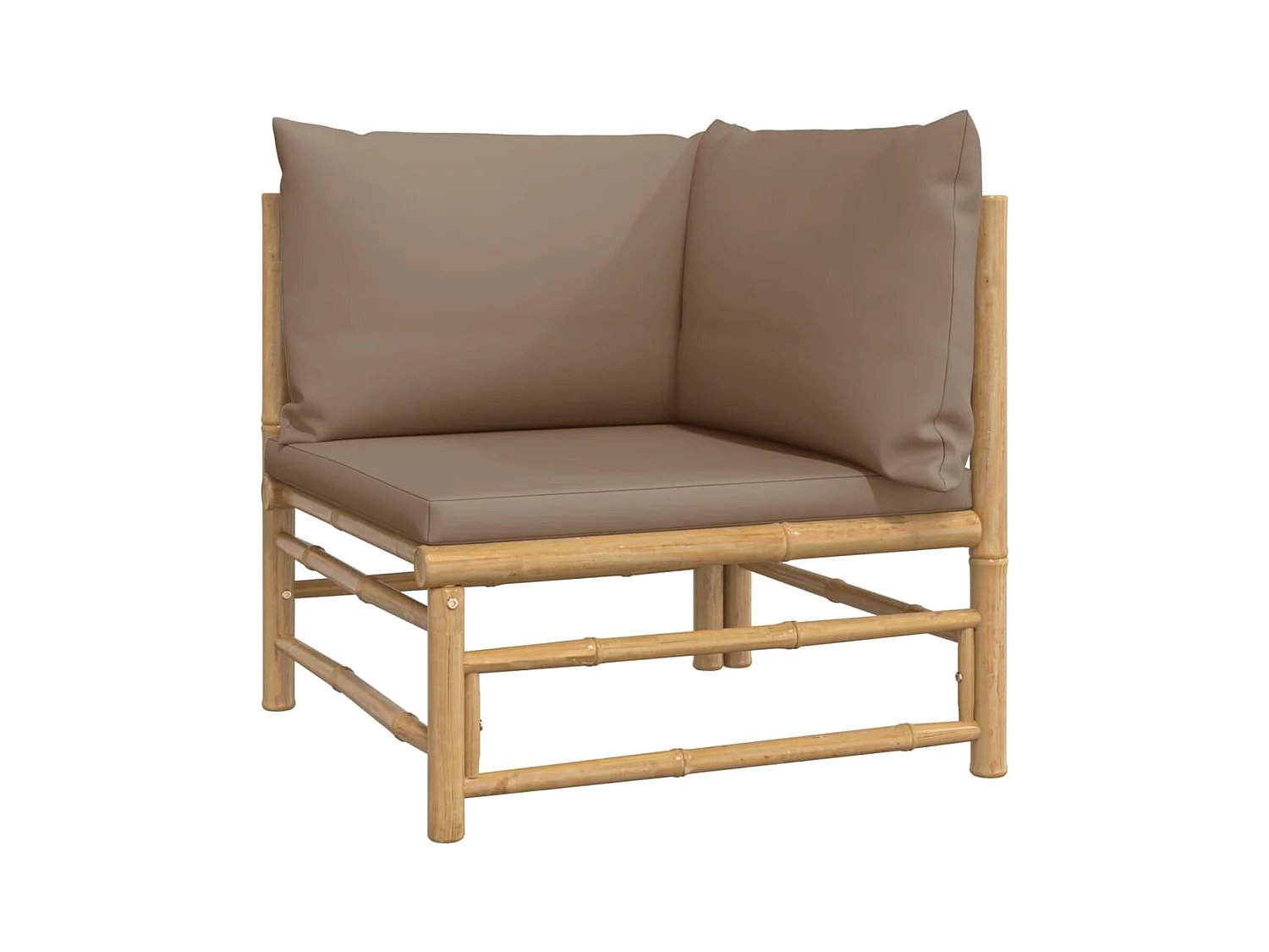 Salon de jardin 3 pcs avec coussins taupe bambou FR33089