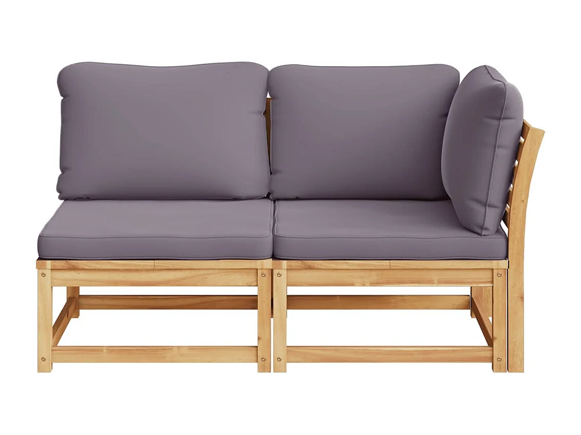 Salon de jardin 2 pcs avec coussins bois massif d'acacia FR58215