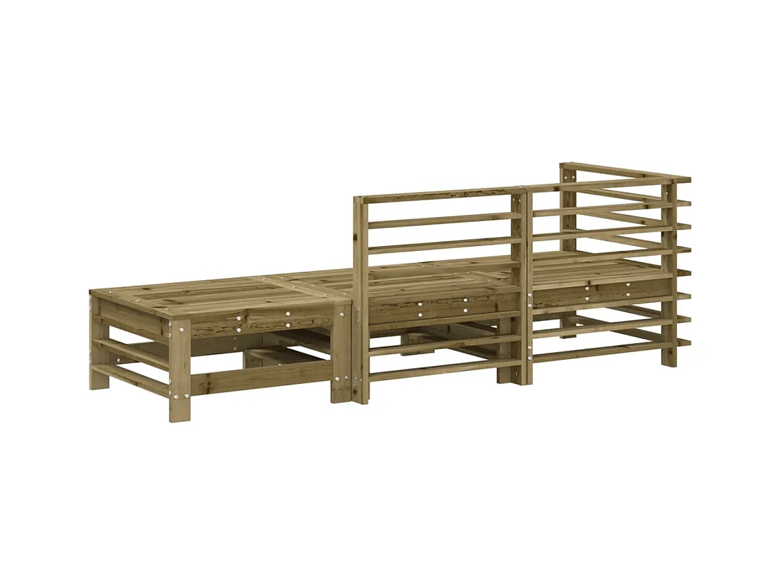 Salon de jardin 3 pcs bois de pin imprégné FR21348