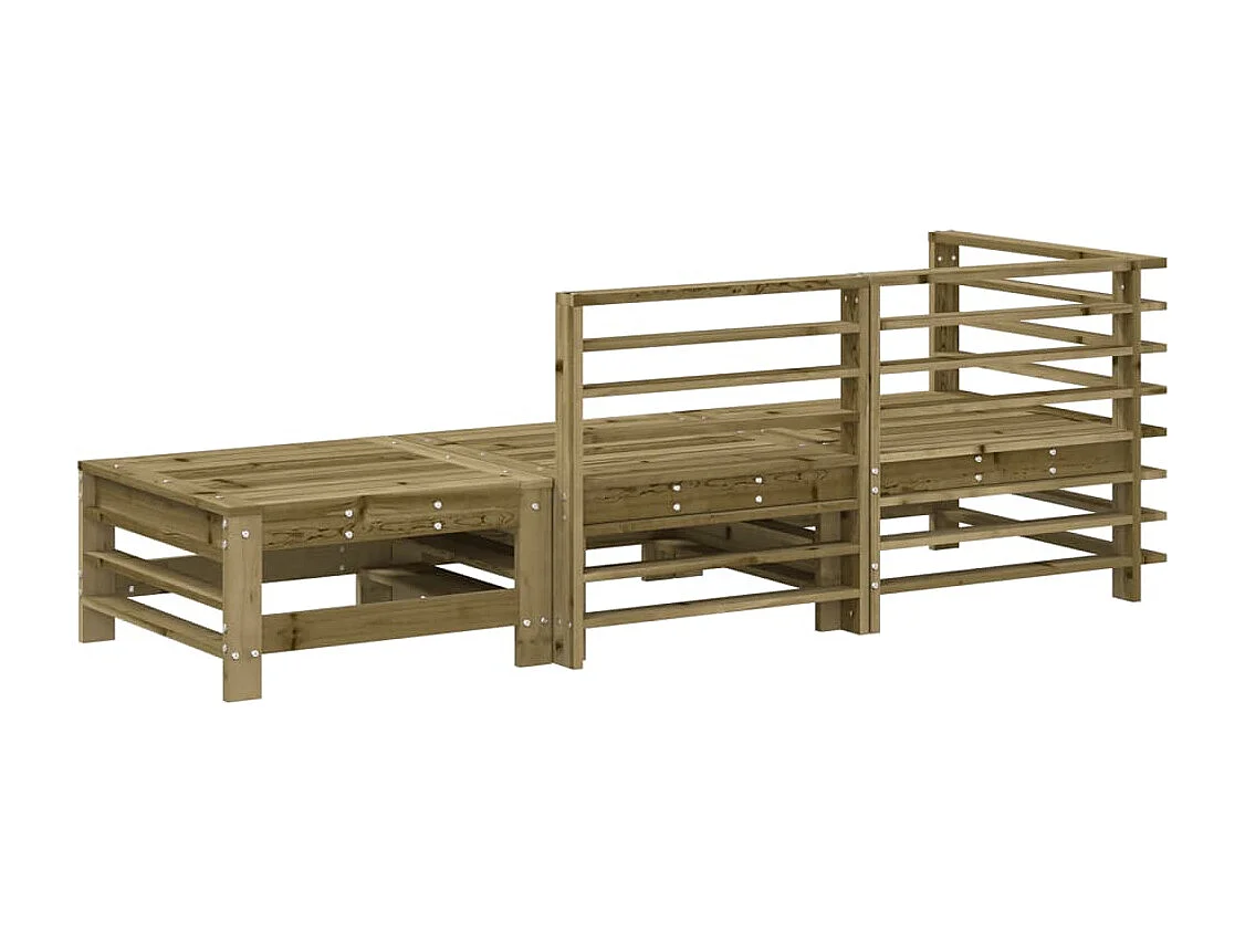 Salon de jardin 3 pcs bois de pin imprégné FR21348