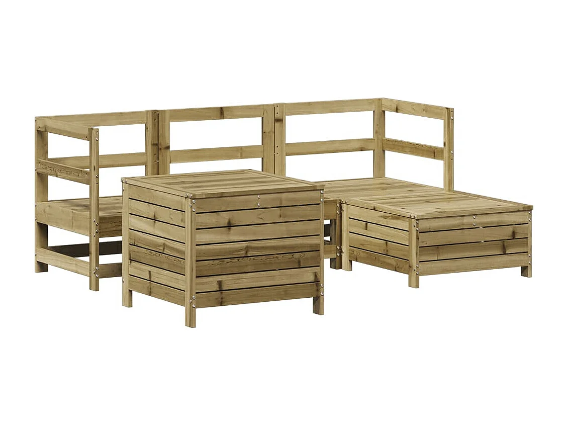 Salon de jardin 5 pcs bois de pin imprégné FR47988