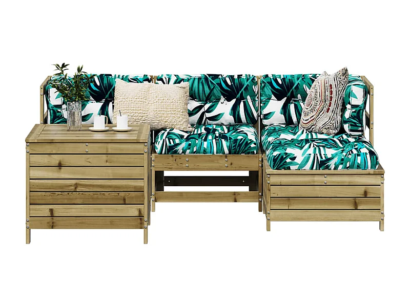 Salon de jardin 5 pcs bois de pin imprégné FR47988