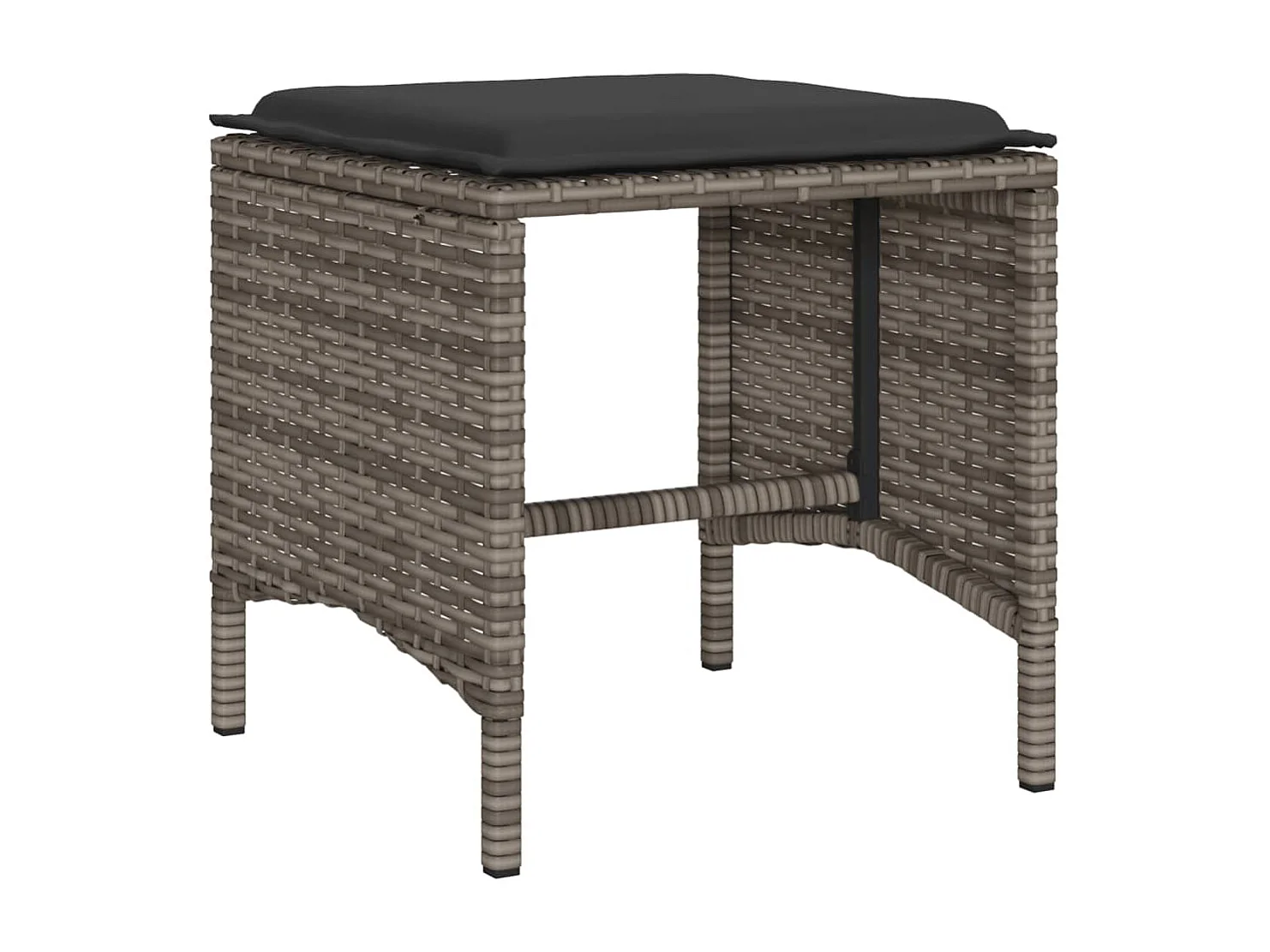 4-delige Loungeset met kussens poly rattan grijs BE745638