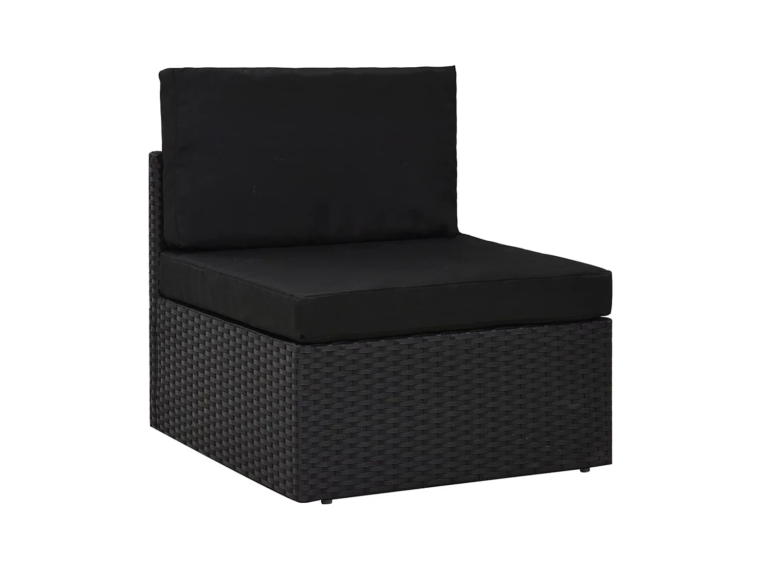 2 pcs conjunto lounge para jardim vime PE preto PT124150