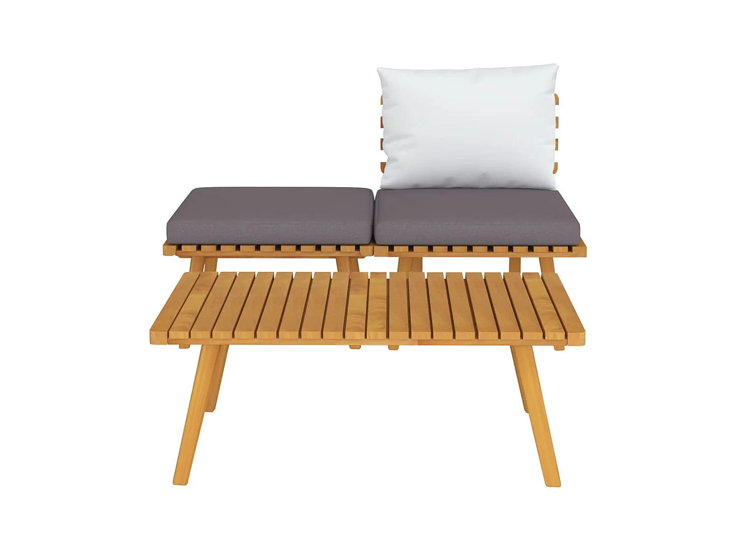 Salon de jardin 3 pcs avec coussins Bois d'acacia massif FR24505