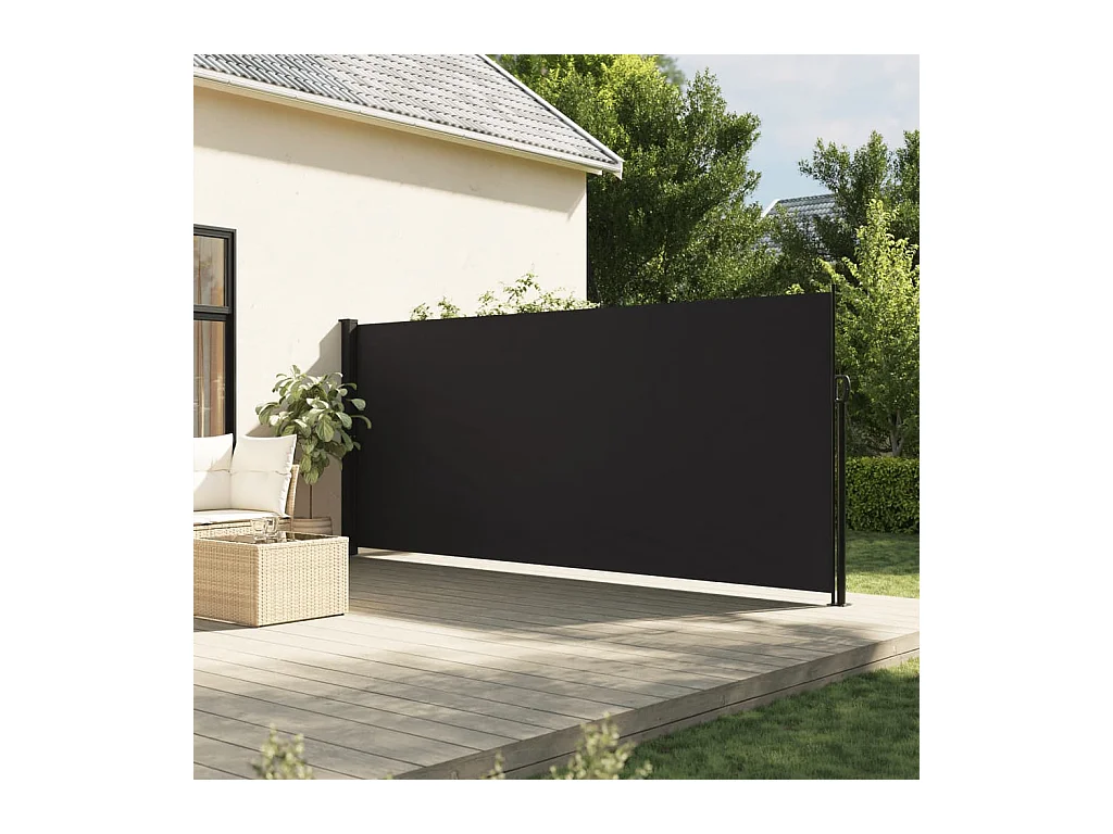 Auvent latéral rétractable noir 160x300 cm FR46787