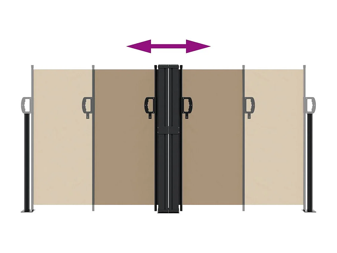 Auvent latéral rétractable taupe 120x1000 cm FR76347