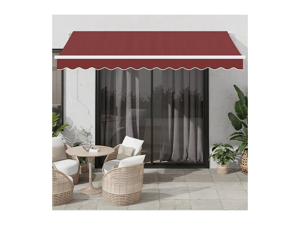 Auvent rétractable automatique bordeaux 350x250 cm FR93498