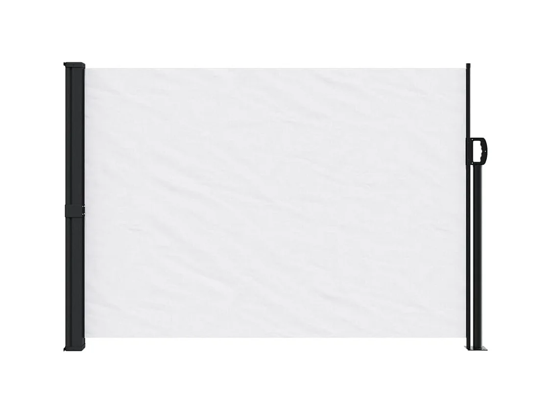 Auvent latéral rétractable blanc 140x500 cm FR35876