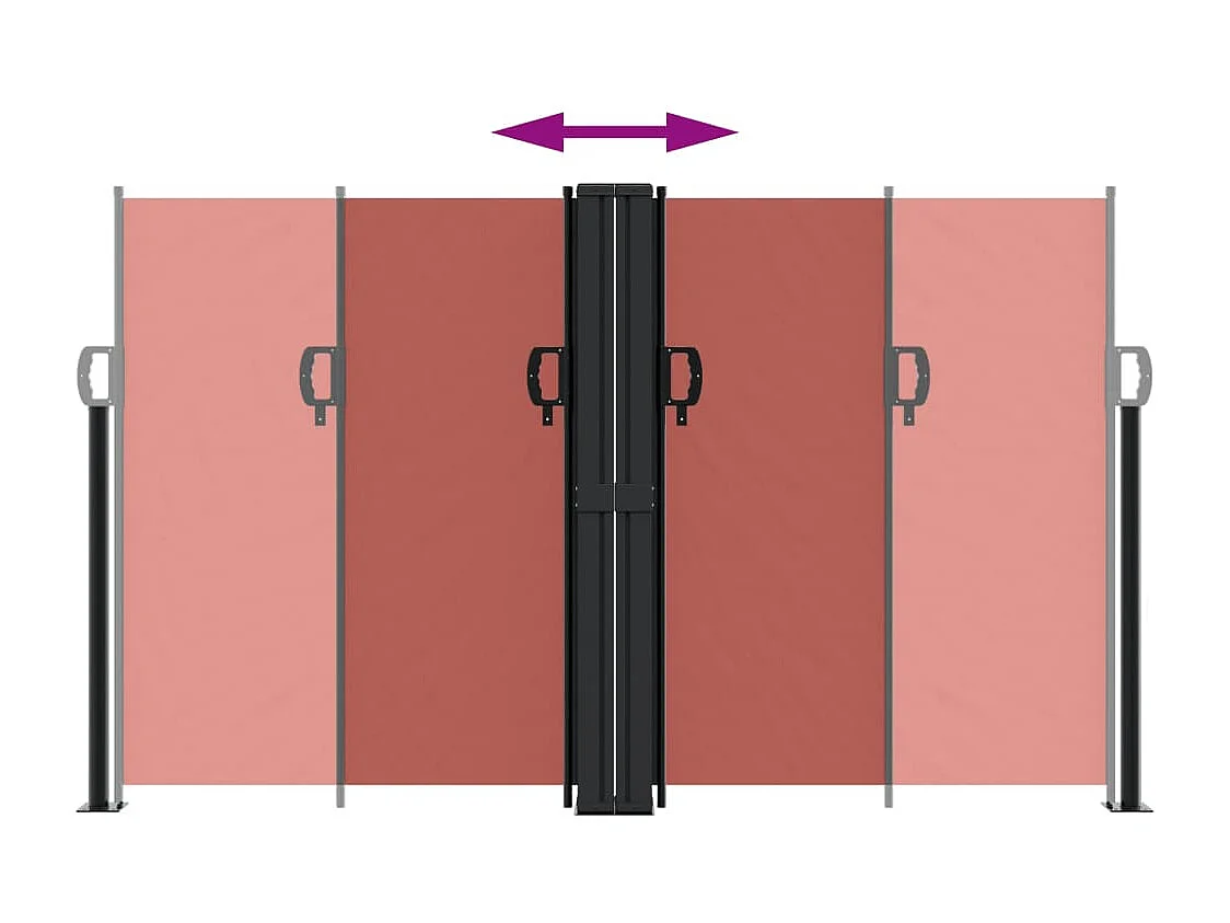 Windscherm uittrekbaar 140x600 cm terracotta BE399236