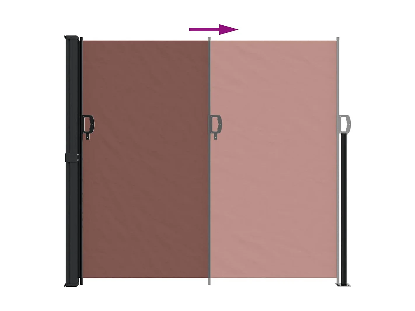 Auvent latéral rétractable marron 180x500 cm FR96508