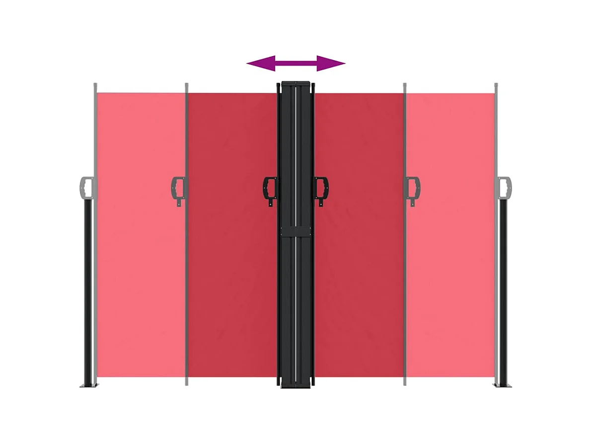 Auvent latéral rétractable rouge 180x1000 cm FR69349