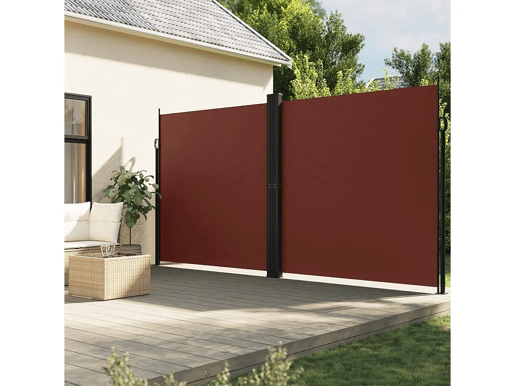 Auvent latéral rétractable Marron 220x1200 cm FR40210