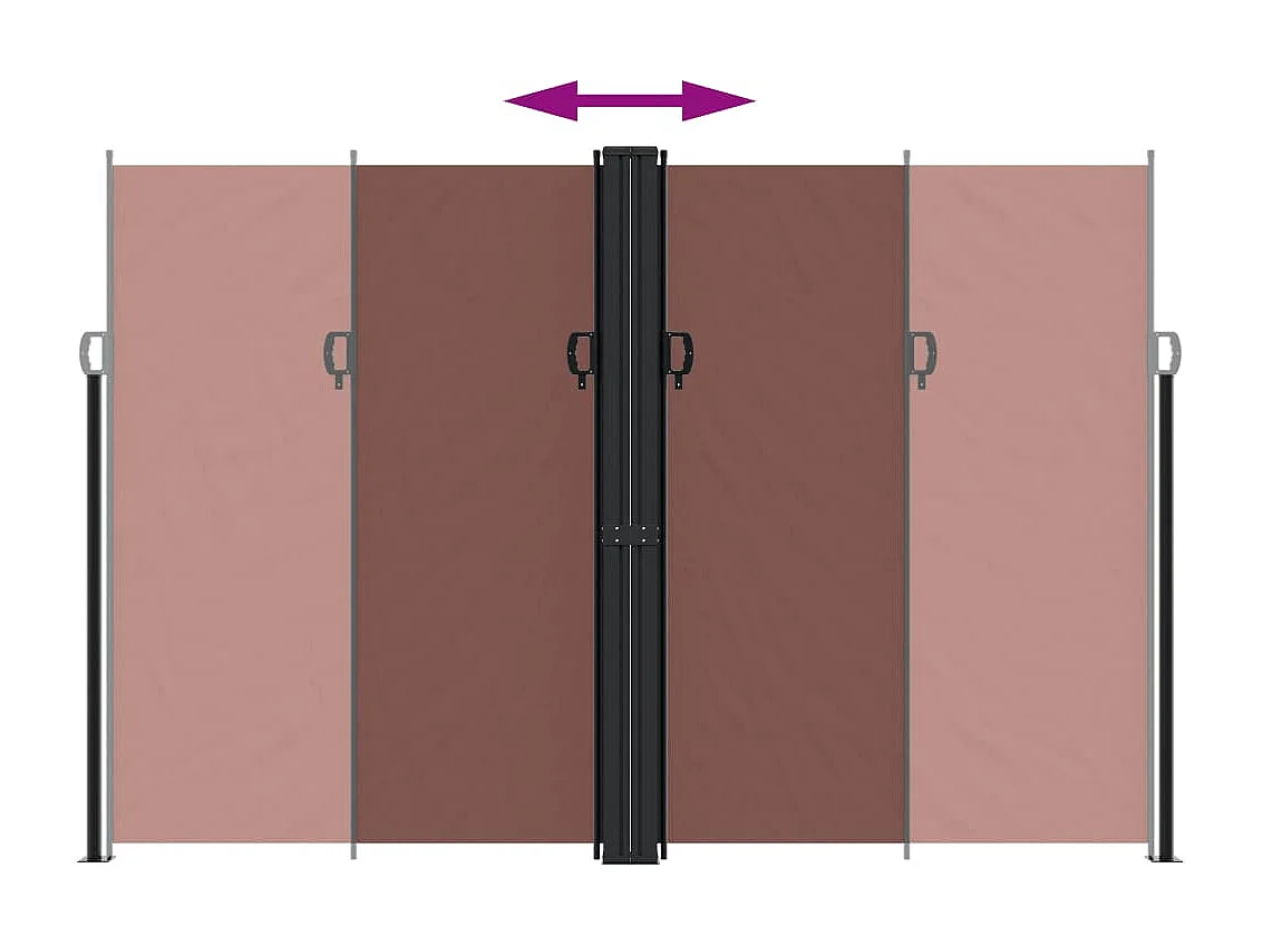 Auvent latéral rétractable Marron 220x1200 cm FR40210