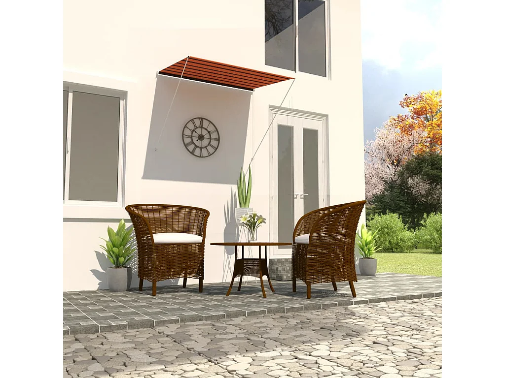 Auvent rétractable 200x150 cm Orange et marron FR92399