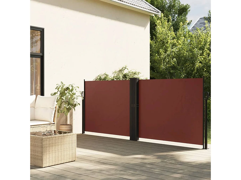 Auvent latéral rétractable marron 120x600 cm FR76799
