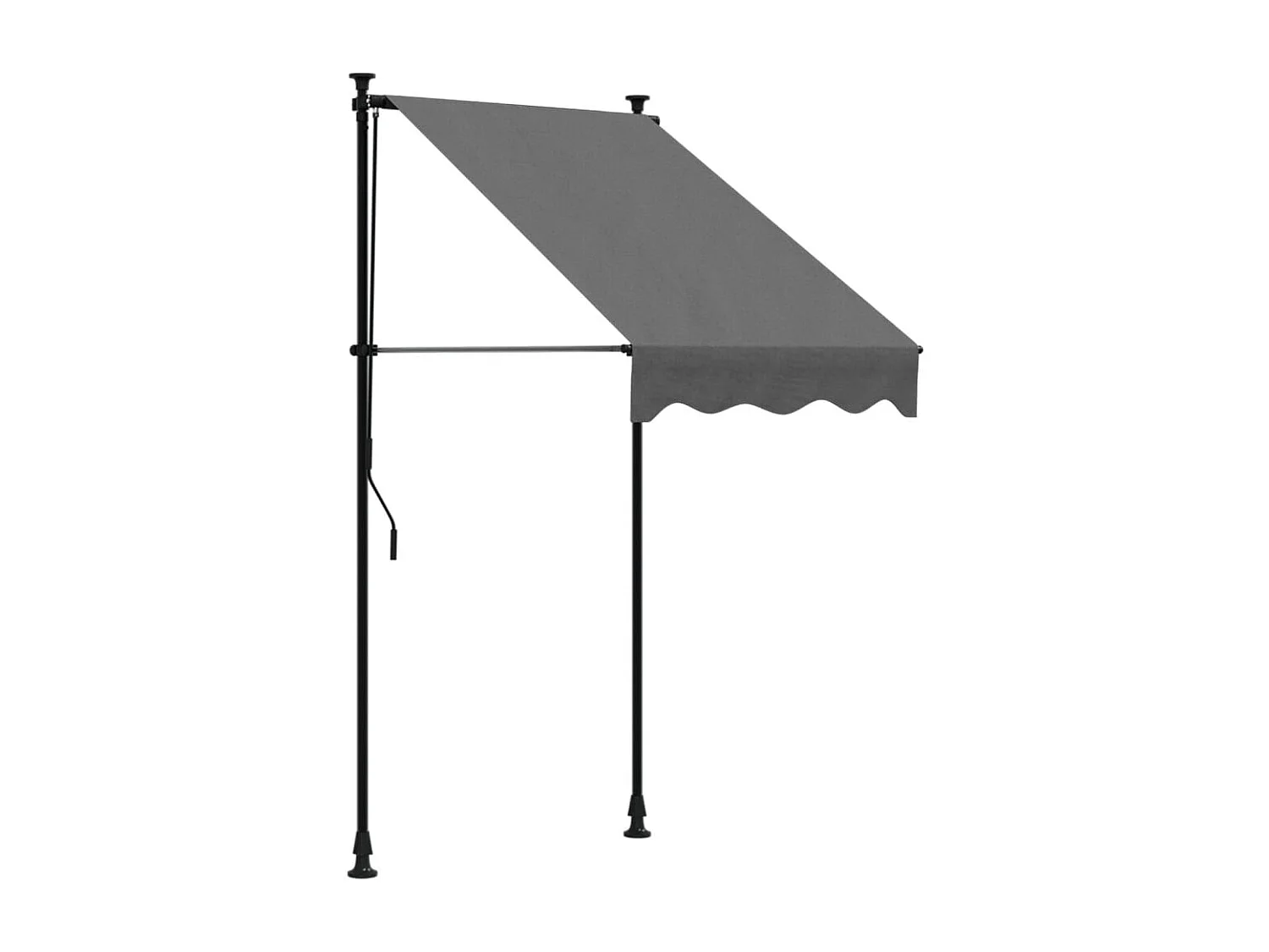 Auvent rétractable anthracite 100x150 m tissu et acier FR73818