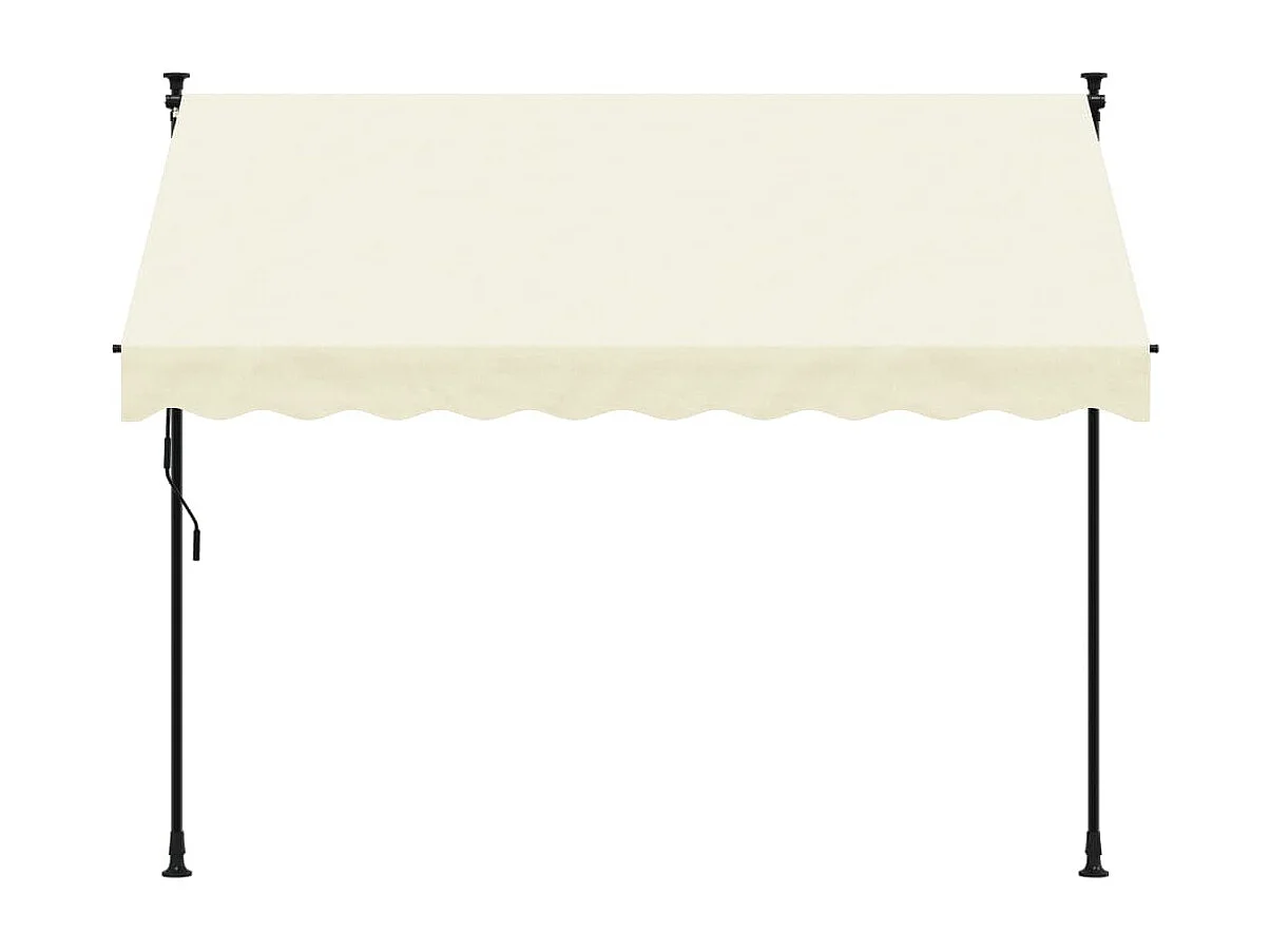 Luifel uittrekbaar 250x150 cm stof en staal crèmekleurig BE526171