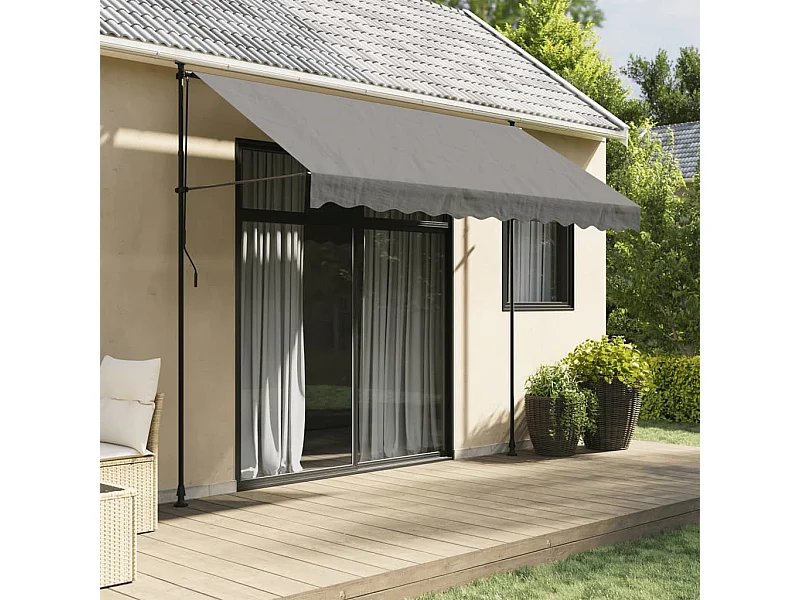 Auvent rétractable anthracite 300x150 m tissu et acier FR90516