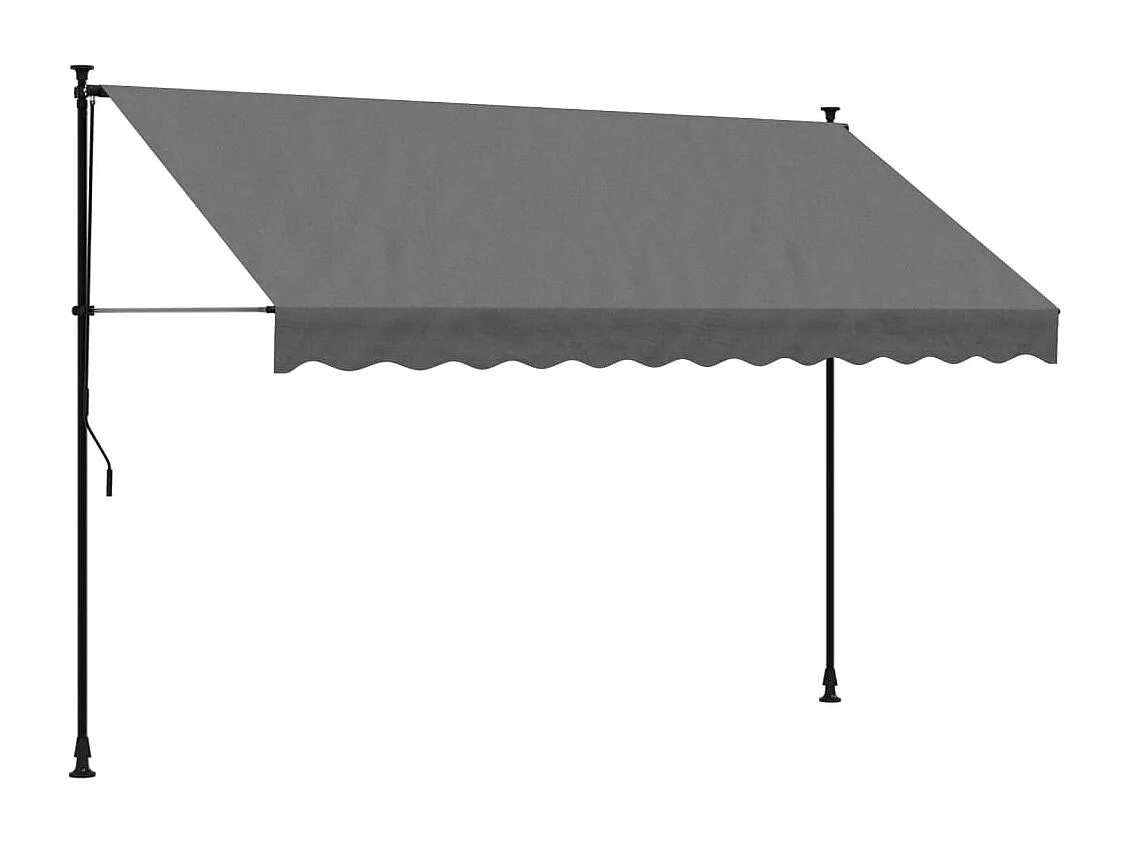 Auvent rétractable anthracite 300x150 m tissu et acier FR90516