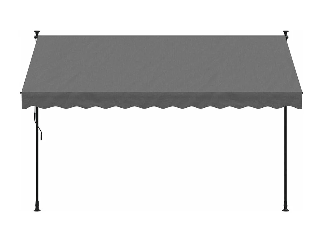 Auvent rétractable anthracite 300x150 m tissu et acier FR90516