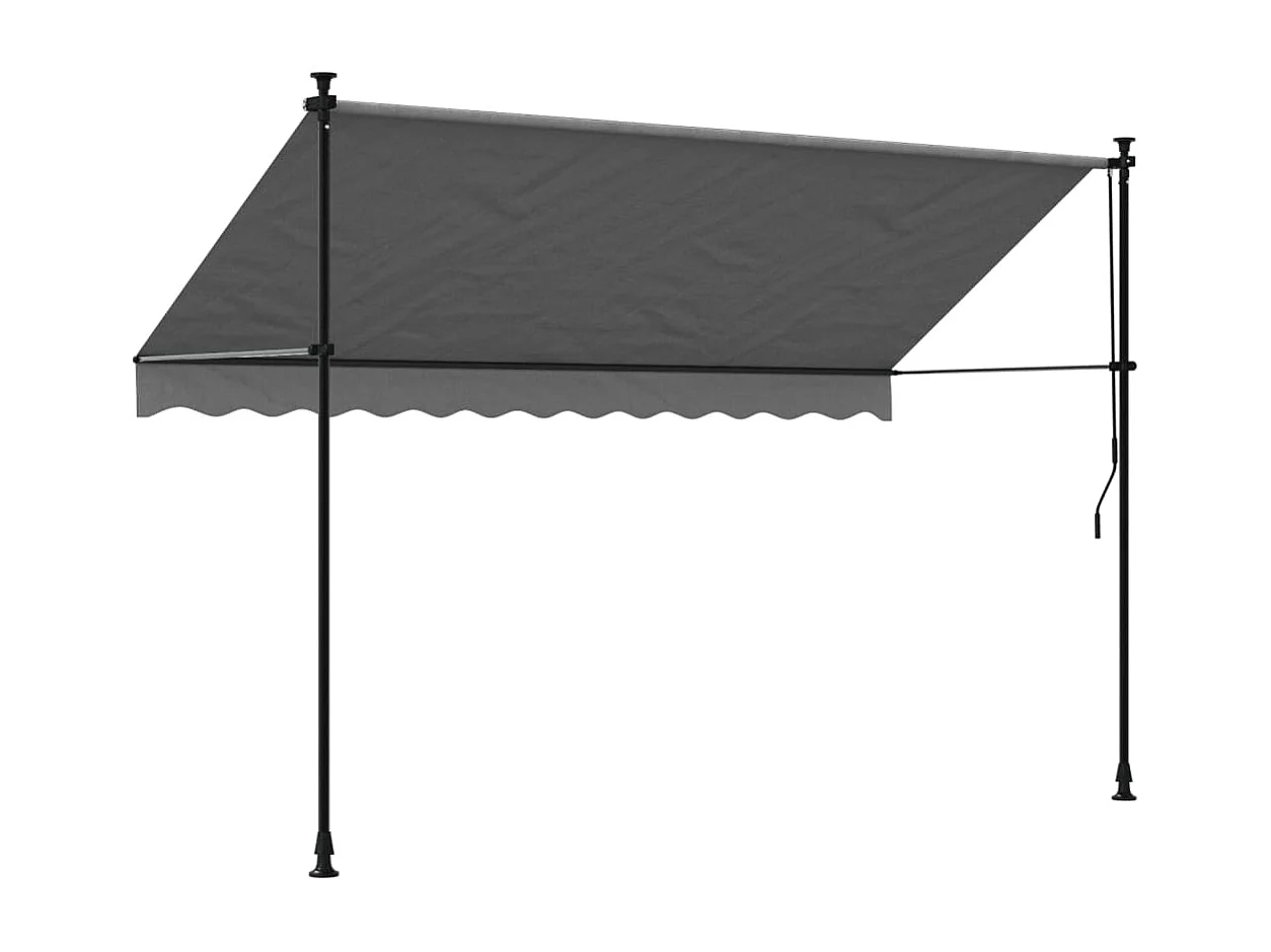 Auvent rétractable anthracite 300x150 m tissu et acier FR90516