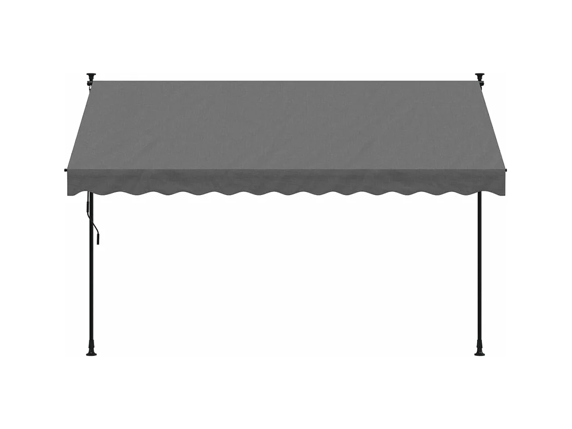 Auvent rétractable anthracite 300x150 m tissu et acier FR90516