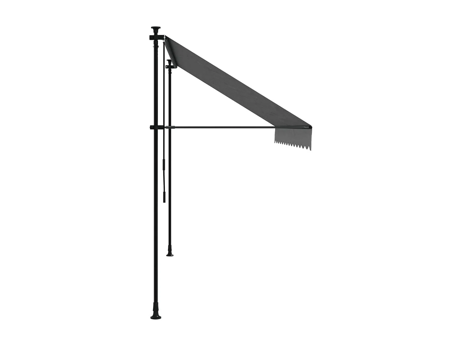 Toldo retráctil de tela y acero gris antracita 300x150 cm ES615414